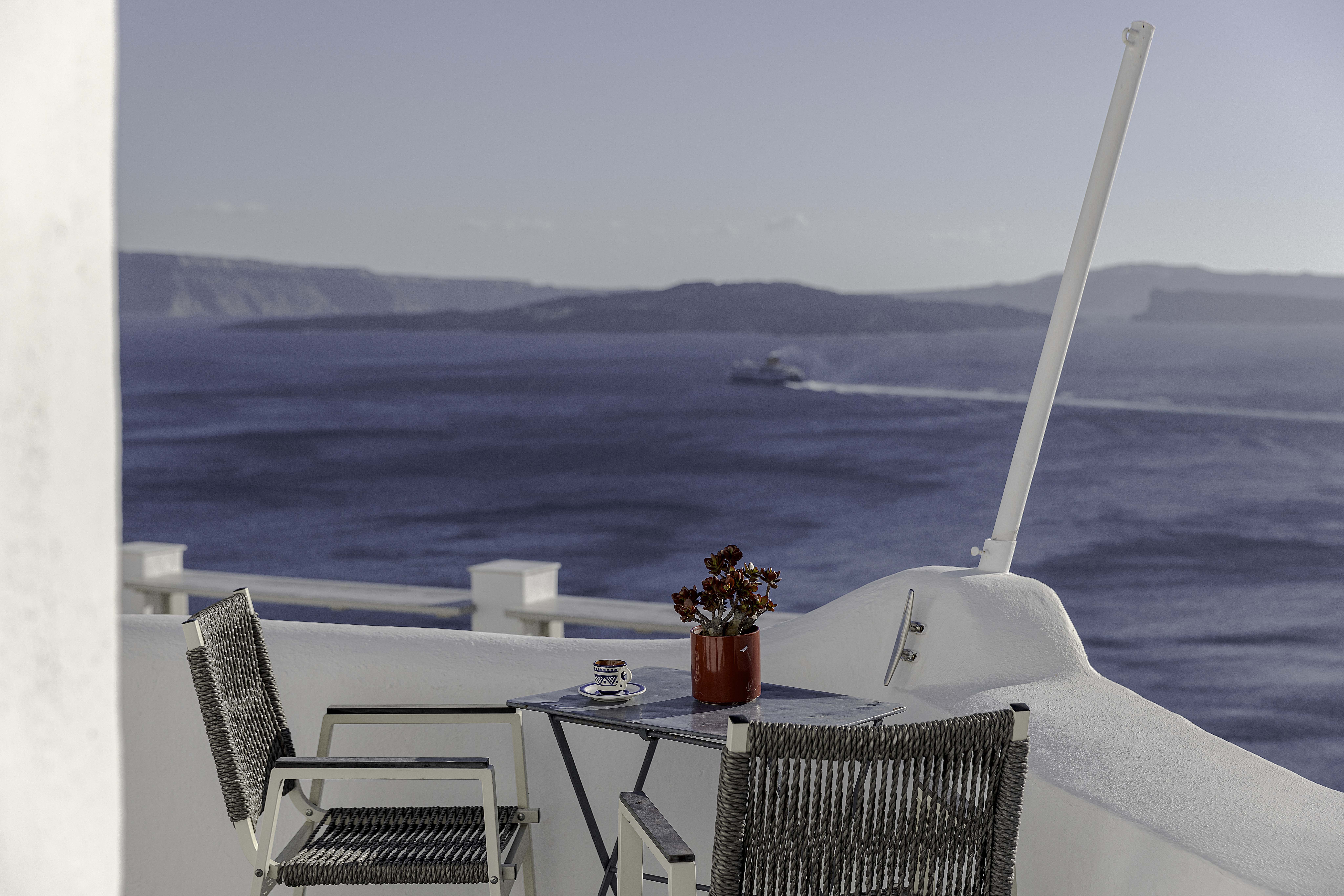 Skala terrace with caldera view